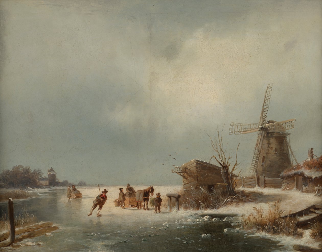 Paesaggio invernale con pattinatori da Andreas Schelfhout