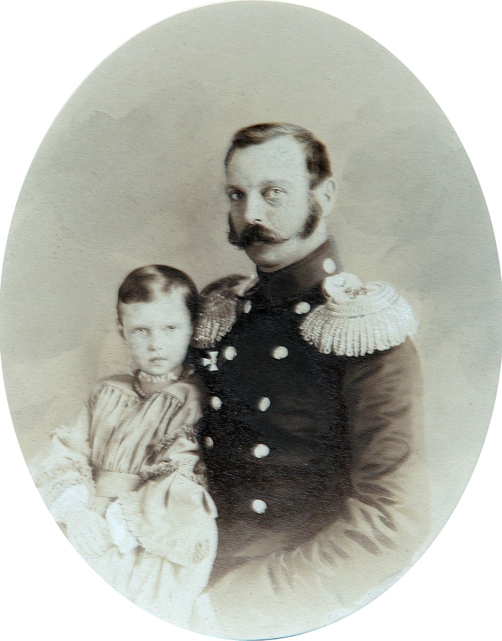Zar Alessandro II e sua figlia Granduchessa Maria Alexandrovna, fine anni 1850 da Andrei Deniere