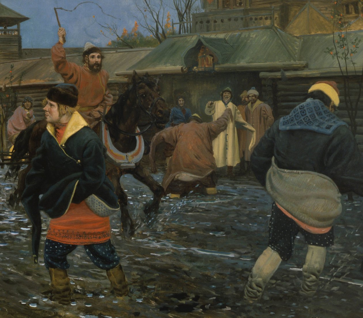 Strada di Mosca del XVII secolo in un giorno di festa da Andrei Petrovich Ryabushkin