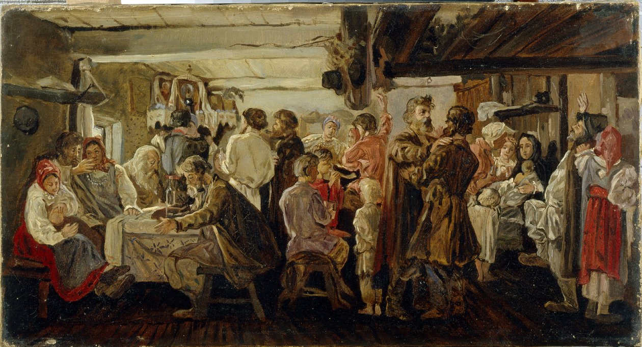 Un matrimonio contadino nella regione di Tambov da Andrei Petrovich Ryabushkin