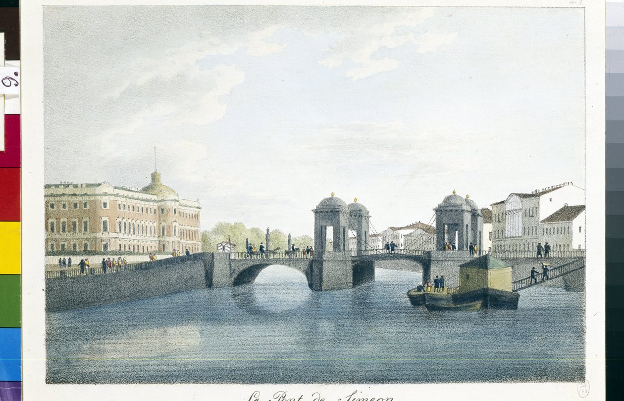 Veduta del ponte di Simeon a San Pietroburgo da Andrei Yefimovich Martynov