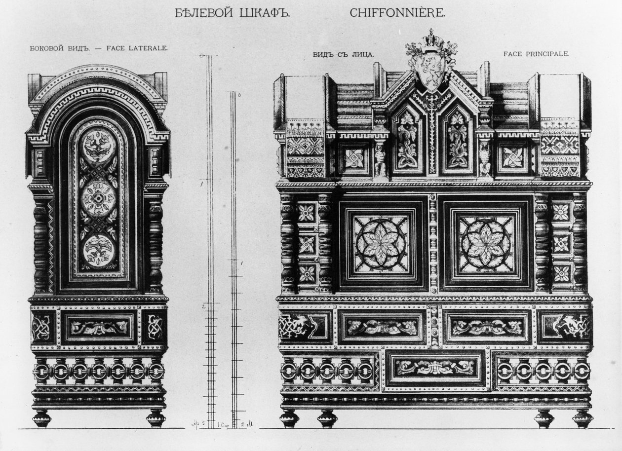 Progetto per un armadio di lino, c.1870s da Andrej Leontevic Gun