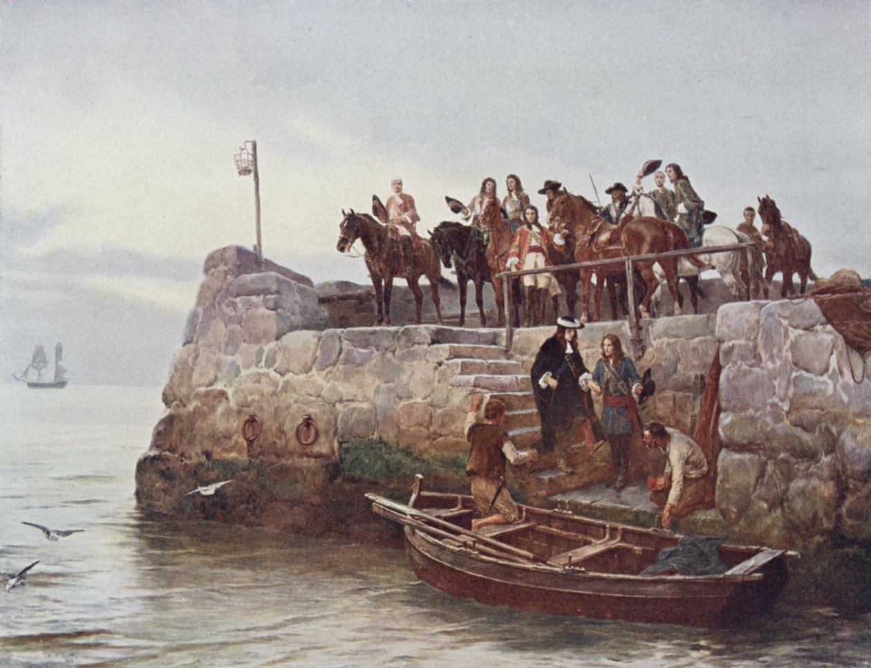 Una causa persa! La fuga di Giacomo II (1633-1701) dopo la battaglia del Boyne nel 1690, illustrazione da 