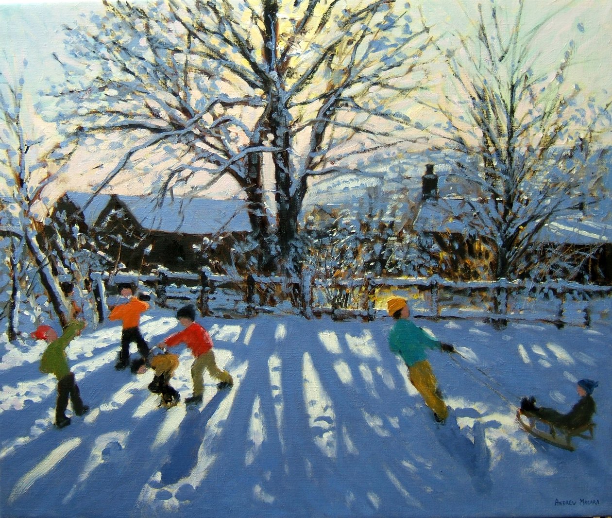 Divertimento nella neve, Tideswell, Derbyshire da Andrew Macara