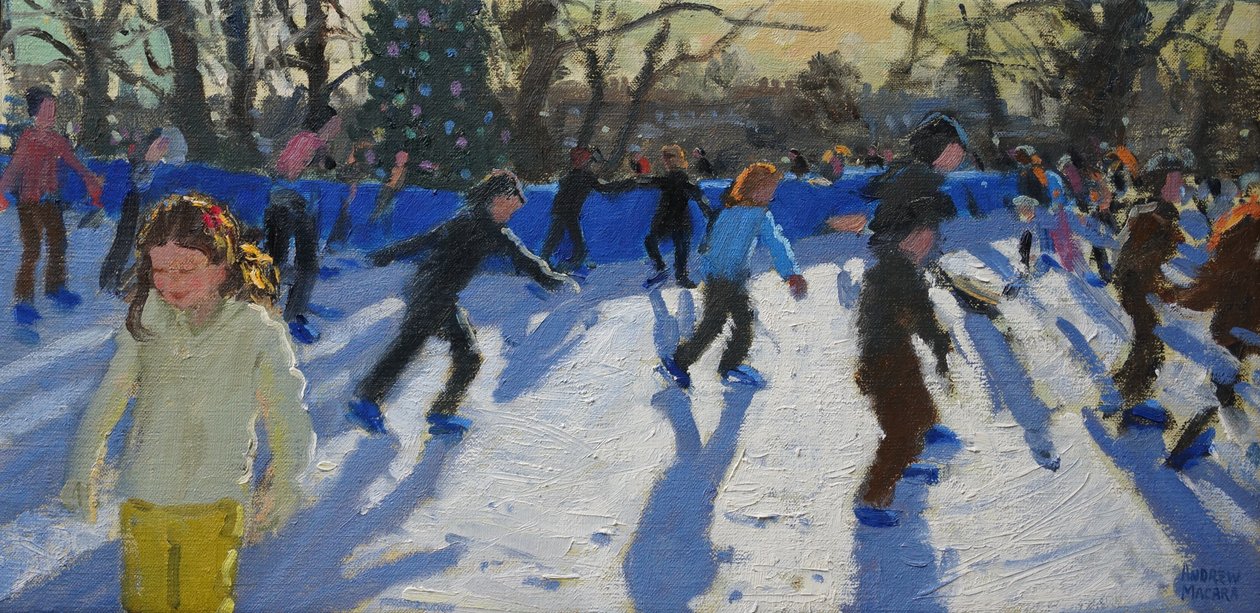 Pattinatori sul ghiaccio, Fiera di Natale, Hyde Park, Londra, 2014 da Andrew Macara