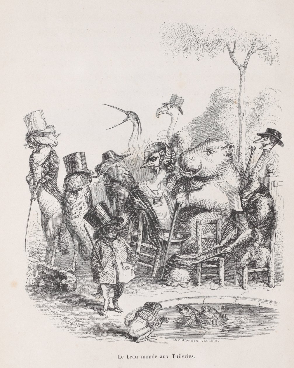 Il bel mondo delle Tuileries da Scene della vita privata e pubblica, ca. 1837-47 da Andrew Best Leloir