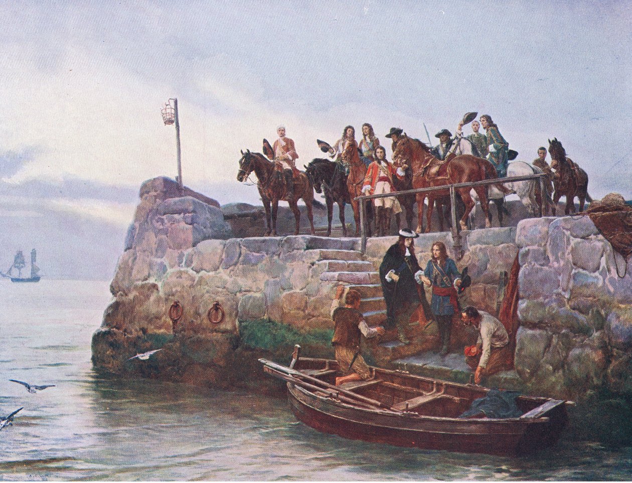 La causa persa: La fuga di Giacomo II dopo la battaglia del Boyne 1690, illustrazione da 