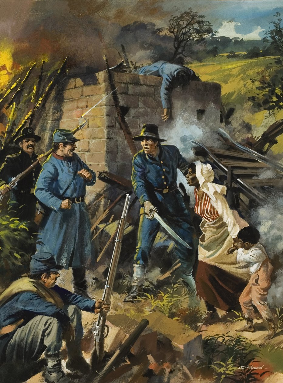 John Brown il 30 agosto 1856 mentre intercetta un corpo di pro-schiavisti (gouache su carta) da Andrew Howat