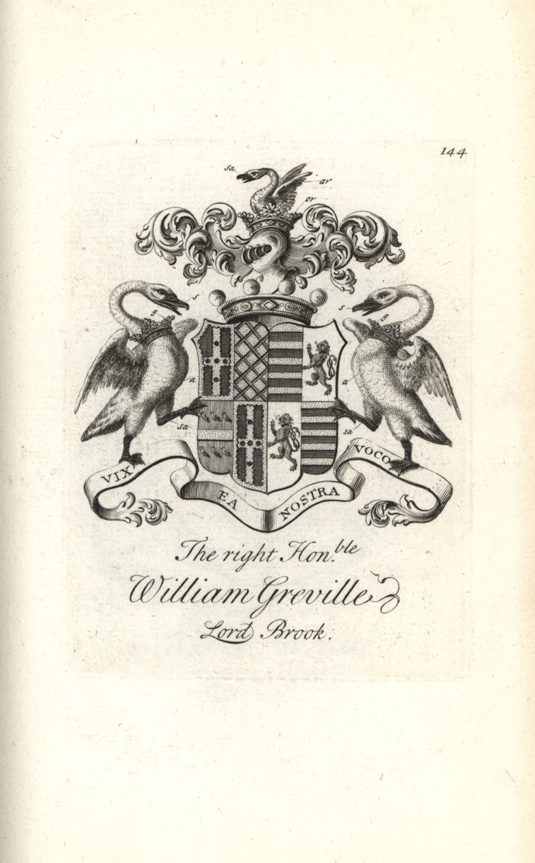 Stemma e cresta del molto onorevole William Greville, 7° Barone Brooke da Andrew Johnston