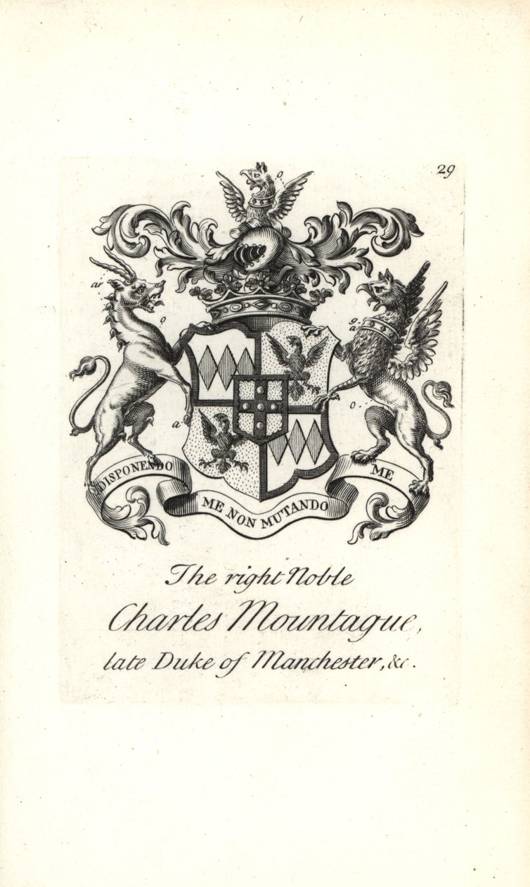 Stemma e cresta del nobile Charles Edward Montagu da Andrew Johnston