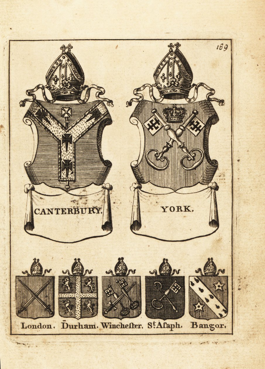 Stemma dei Vescovi di Canterbury, York, Londra, Durham, Winchester, St da Andrew Johnston