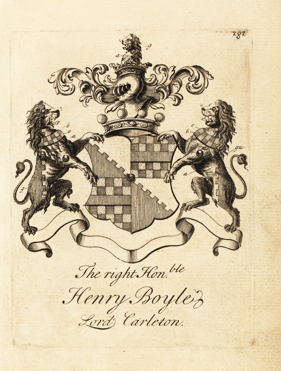 Stemma del Onorevole Henry Boyle, Lord Carleton da Andrew Johnston