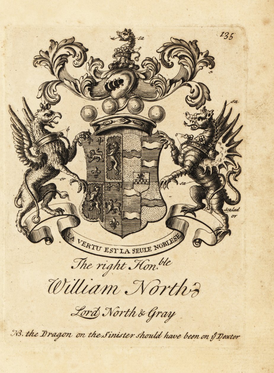 Stemma del Diritto Onorevole William North, Lord North & Gray, 6º Barone North, 2º Barone Grey da Andrew Johnston