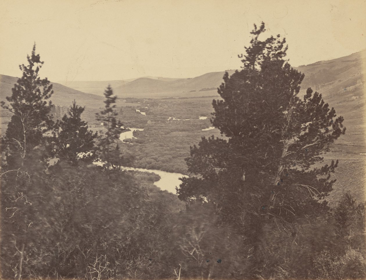 Piastra 14. Valle del Grande Laramie, dalle montagne, 1869 (foto) da Andrew Joseph Russell