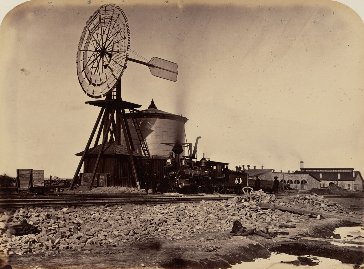 Piastra 16. Il mulino a vento di Laramie, 1869 (foto) da Andrew Joseph Russell