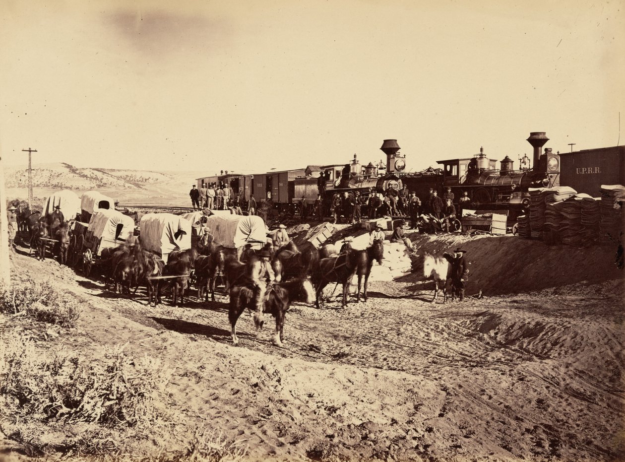 Piastra 27. Treni di rifornimento, 1869 (foto) da Andrew Joseph Russell