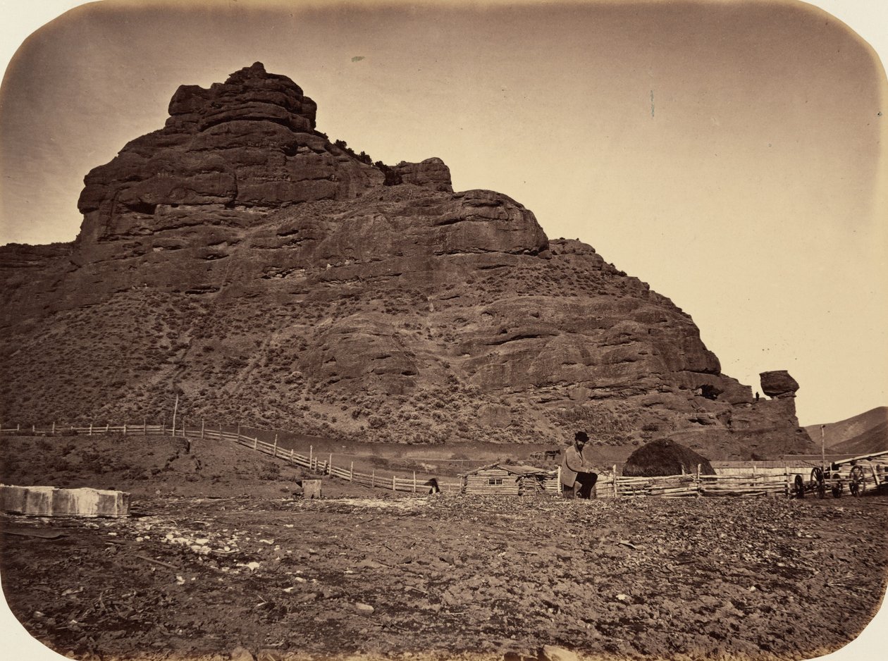 Piastra 34. Roccia della sentinella, Valle del Weber, 1869 (foto) da Andrew Joseph Russell