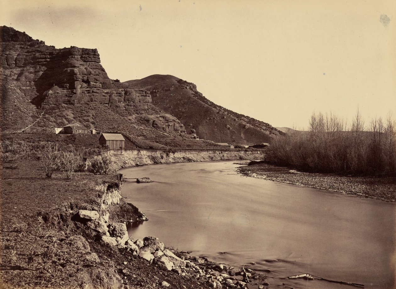 Piastra 35. Echo City, guardando il fiume Weber, 1869 (foto) da Andrew Joseph Russell