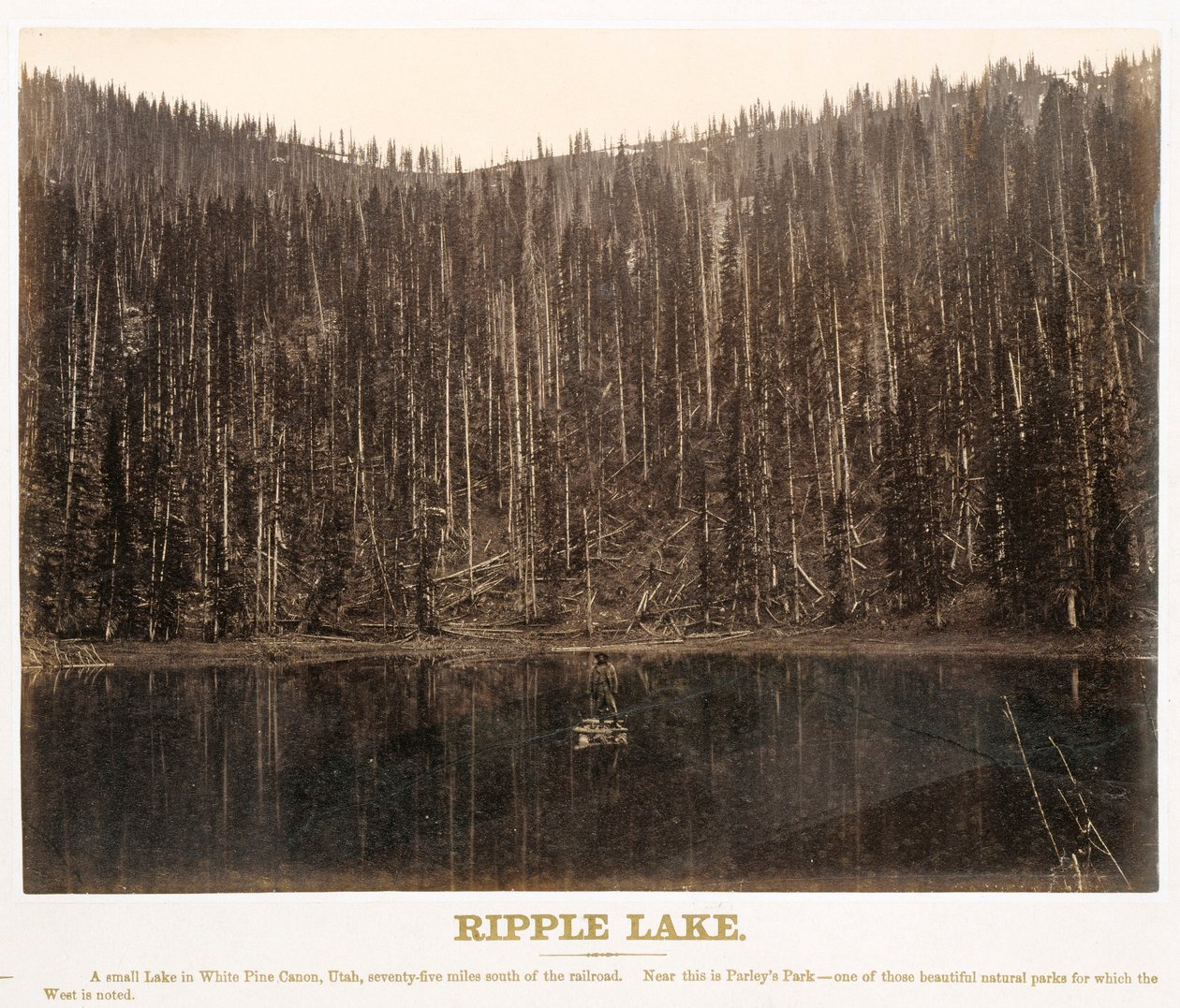 Ripple Lake, White Pine Cañon, Utah, dal Grande Ovest Illustrato In una serie di vedute fotografiche attraverso il continente prese lungo la linea della Union Pacific Railroad, a ovest di Omaha, Nebraska, da A. J. Russell. Volume I da Andrew Joseph Russell