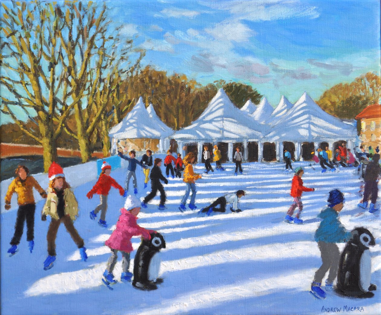 Mattina luminosa, pista di pattinaggio di Hampton Court Palace, Londra, 2018 da Andrew Macara