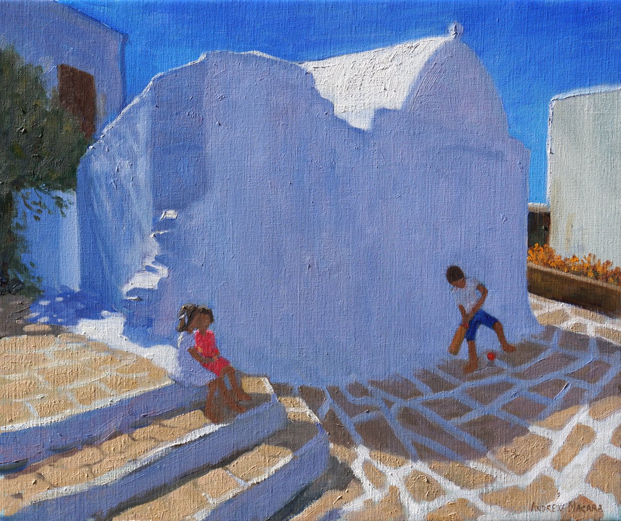 Cricket vicino al muro della chiesa, Mykonos da Andrew Macara