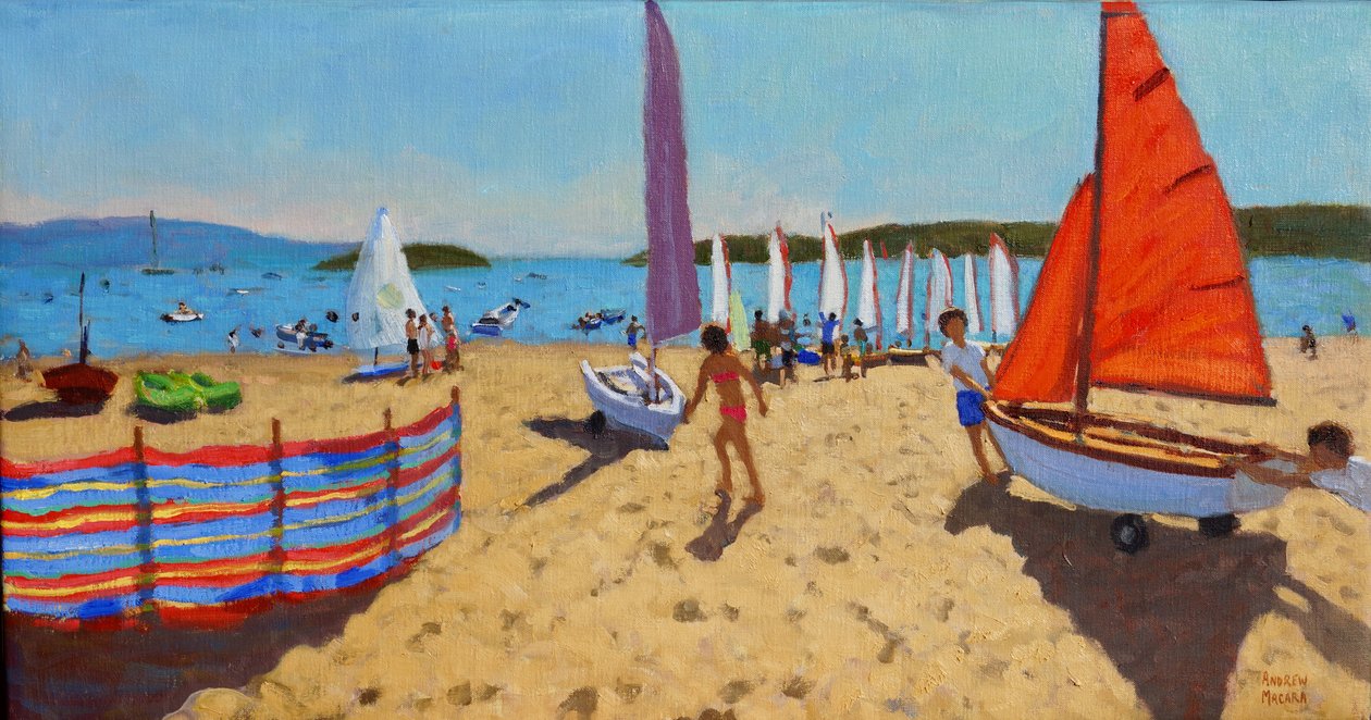 Spingendo fuori la barca, Abersoch, 2016 da Andrew Macara