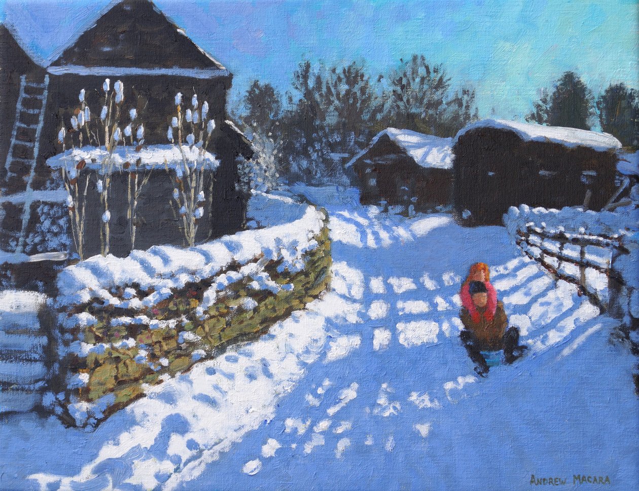 Slittino, vicino a Wintercroft Lane vicino a Dovedale e Thorpe. Ashbourne, 2021 da Andrew Macara