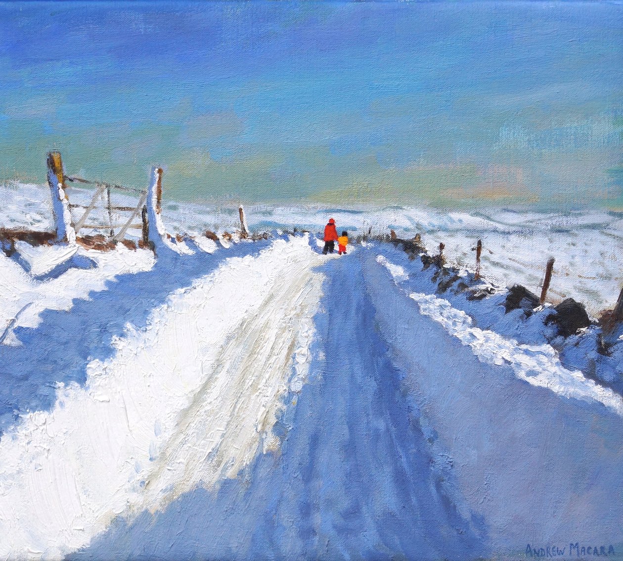 Strada spalata dalla neve, Derbyshire Peak District da Andrew Macara
