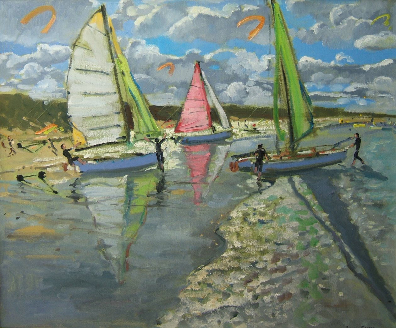Tre barche a vela, Bray Dunes, Francia da Andrew Macara