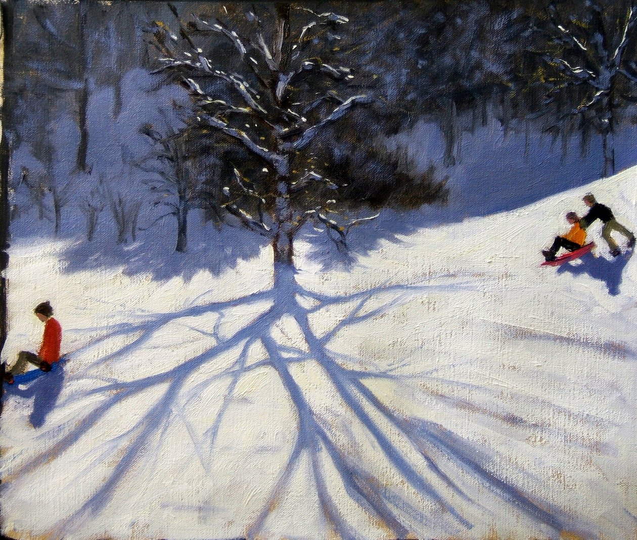 Albero e due slittatori da Andrew Macara