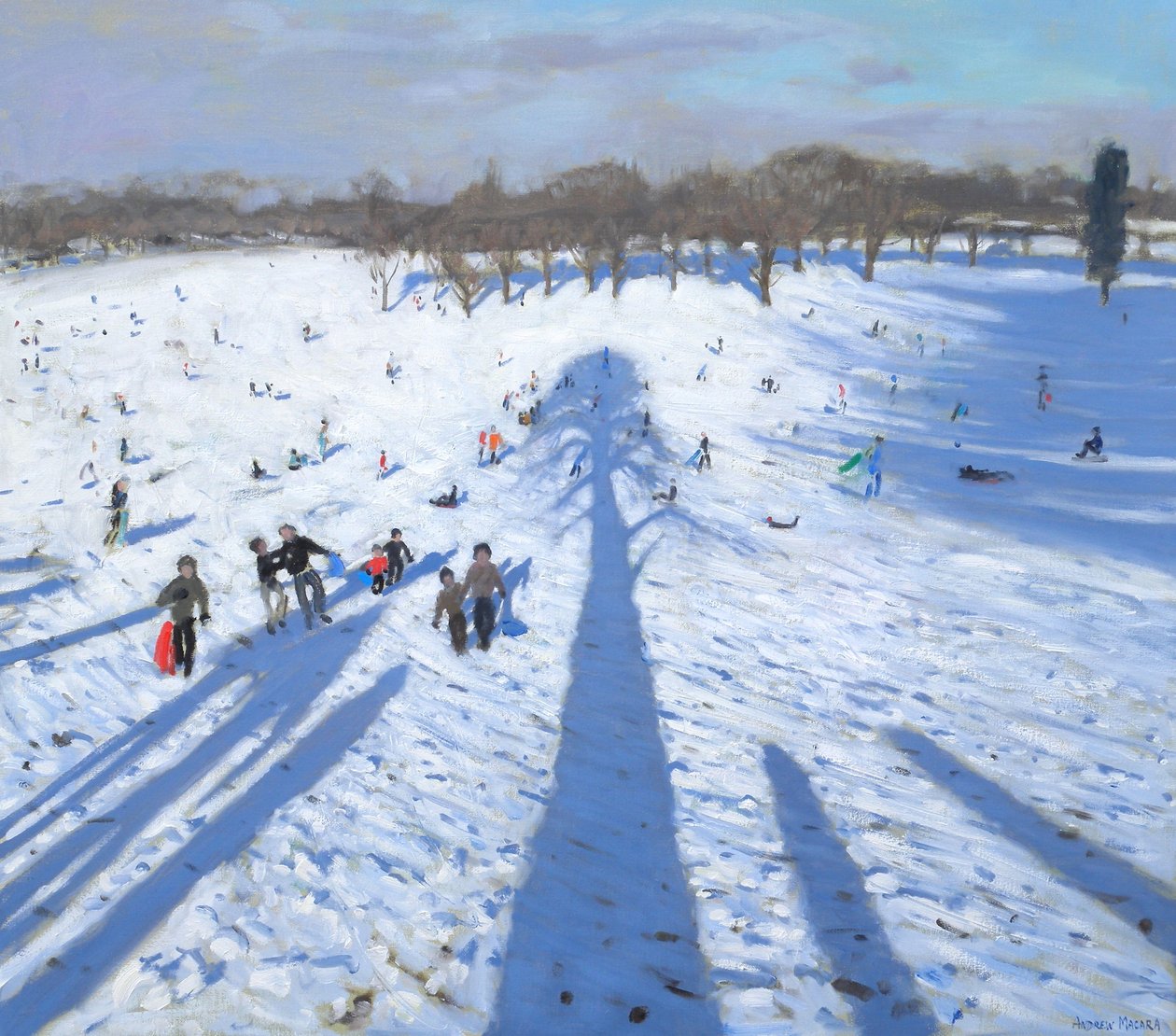 Ombre di alberi, Chatsworth (olio su tela) da Andrew Macara