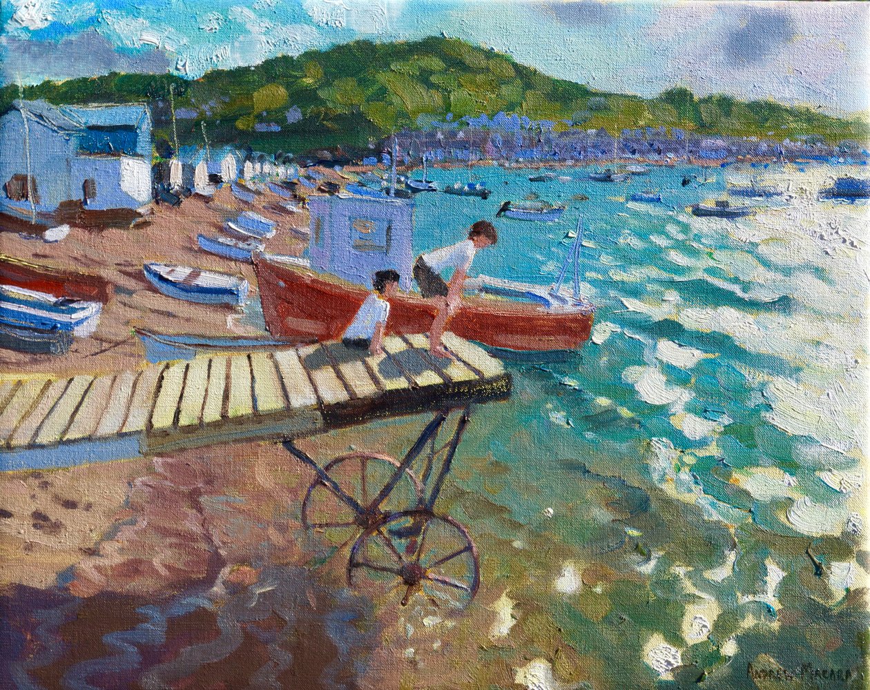 Due ragazzi sul pontile, Teignmouth, 2015-2016 da Andrew Macara