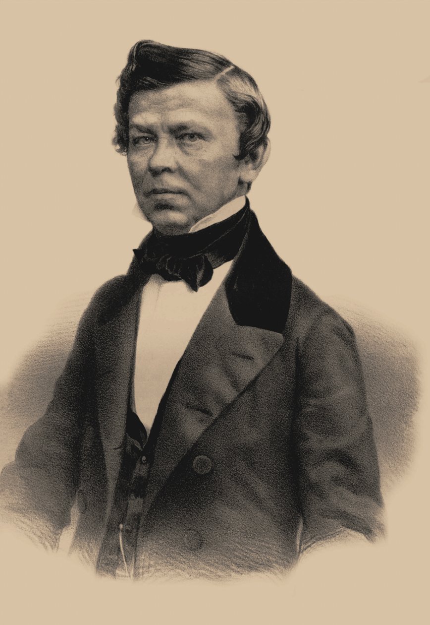 Ritratto del poeta Vladimir Grigoryevich Benediktov 1807-1873, 1870 da Andrey Mikhaylovich Lushev