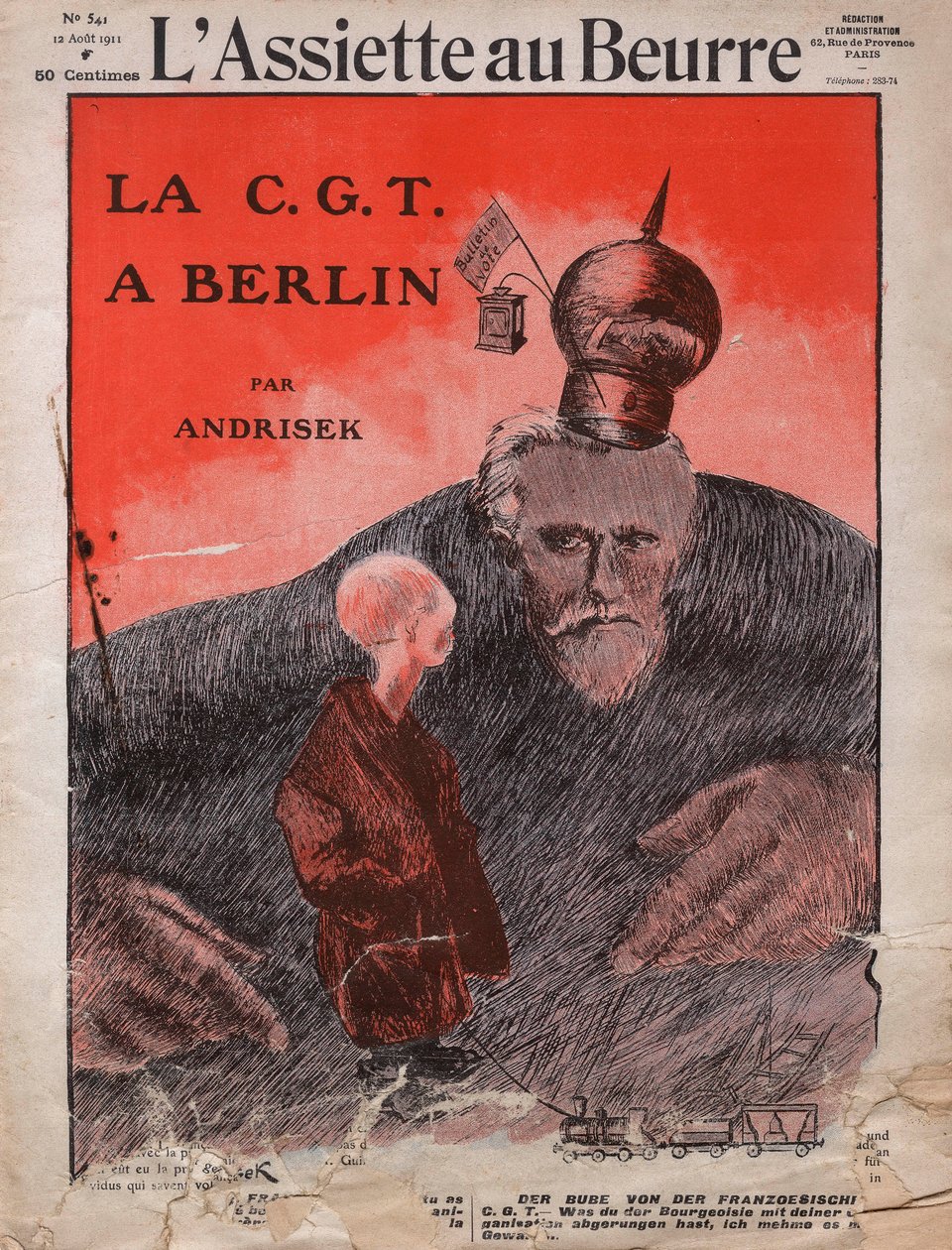 CGT, il sindacato francese, copertina della rivista satirica francese 