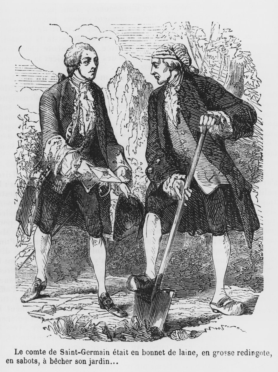 Conte di St. Germain che scava nel suo giardino, illustrazione da 