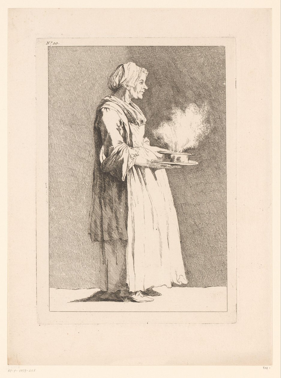 Caricatura di una donna con pasto da Ange Laurent de, marquis de Rémoville Lalive