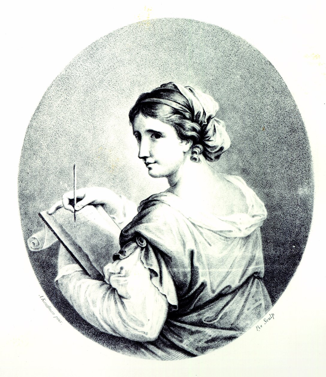 Saffo, inciso da Pye, 1774 da Angelica Kauffmann
