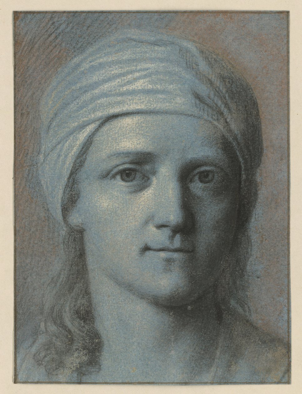 Testa di donna vista di fronte, con turbante da Angelica Kauffmann