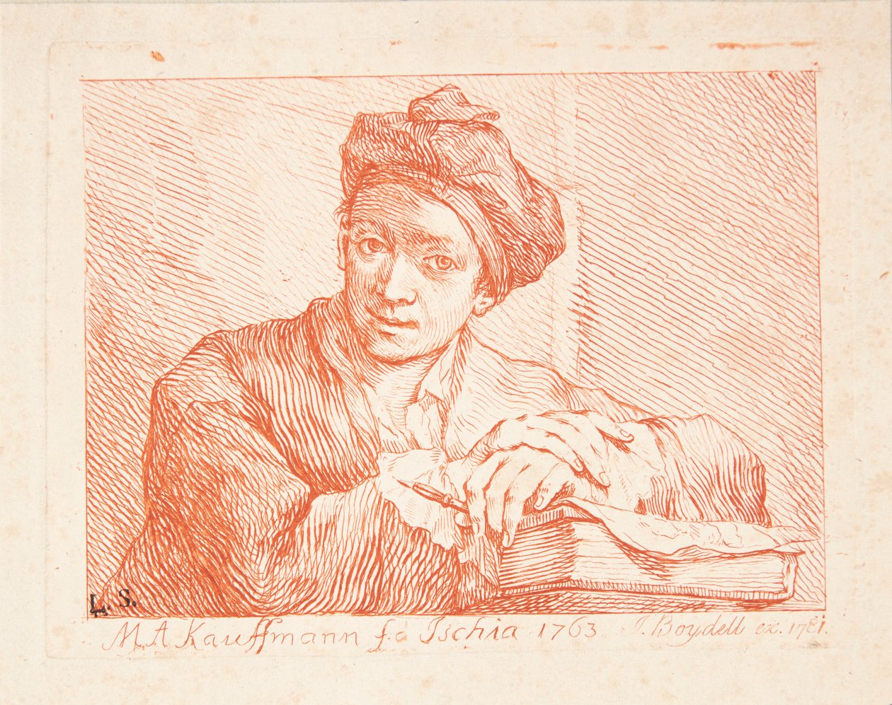 Porträt von Johann Joachim Winckelmann da Angelica Kauffmann