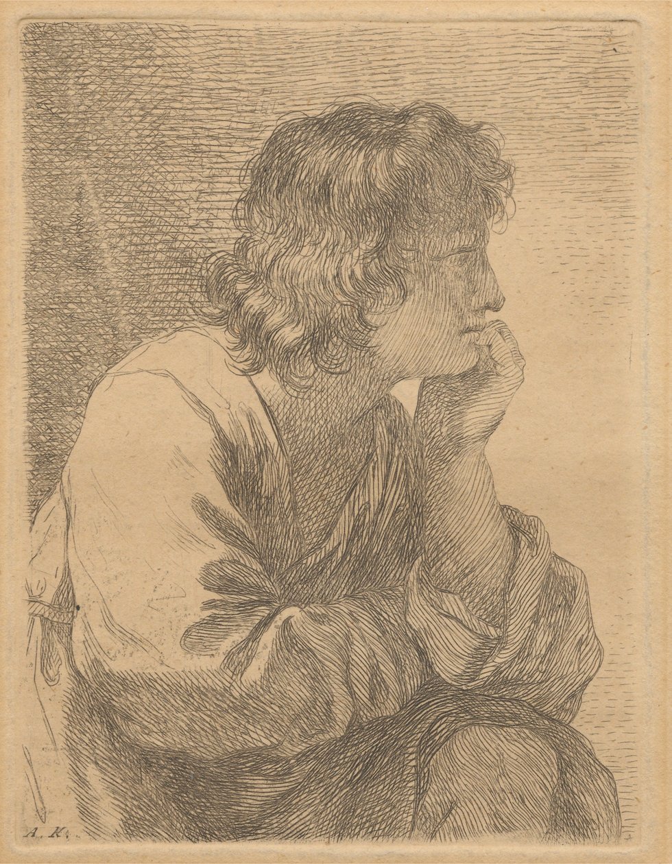 Profilo di un giovane in meditazione da Angelica Kauffmann