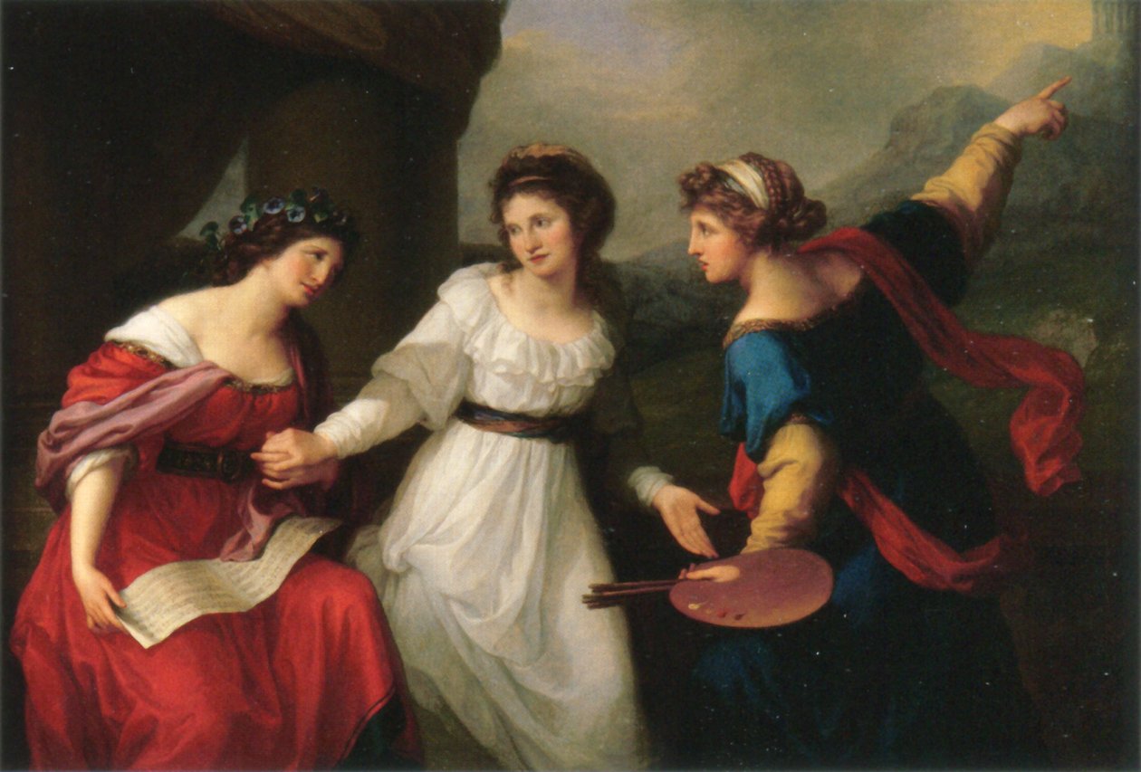 Autoritratto in bilico tra le arti della musica e della pittura da Angelica Kauffmann
