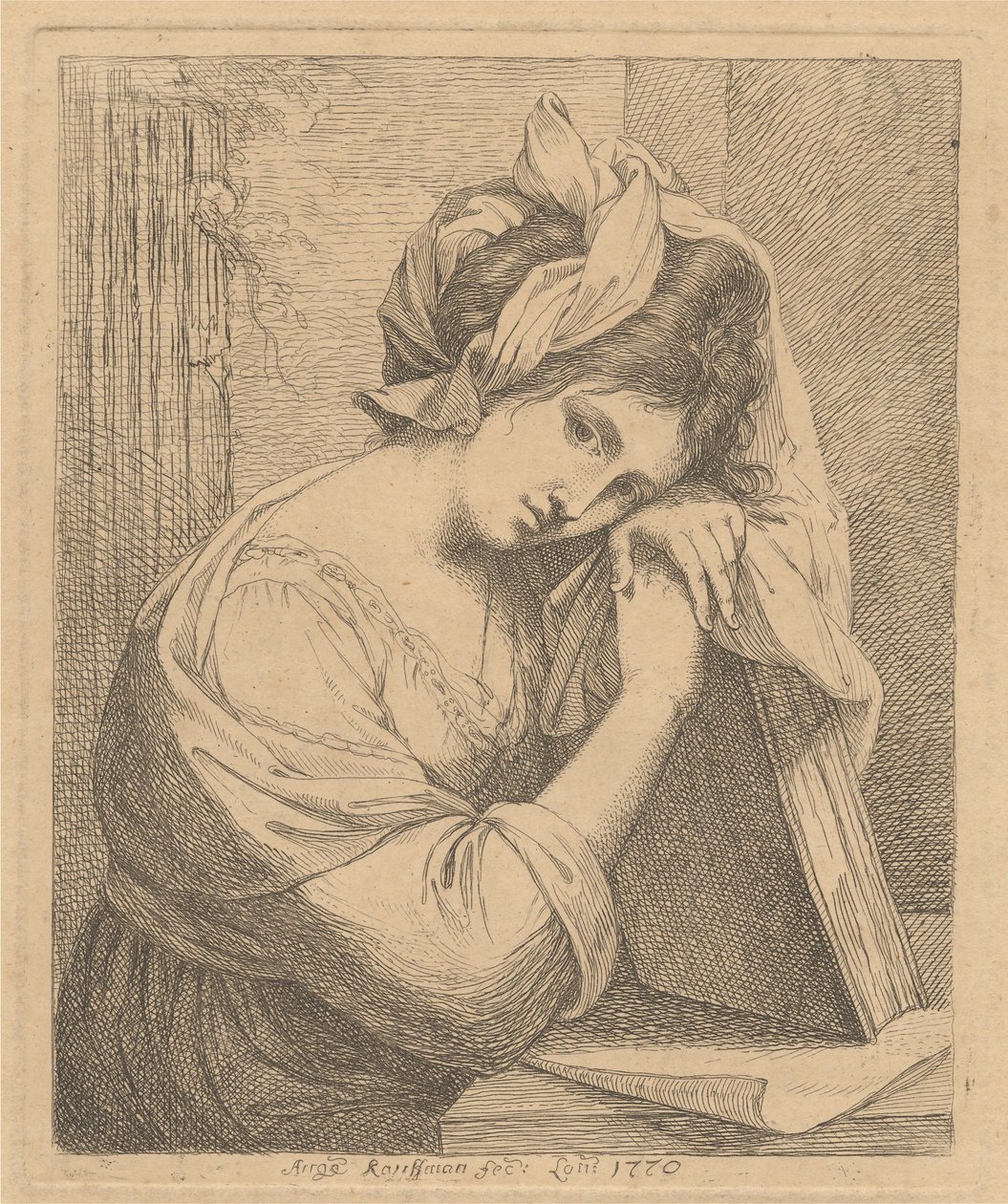 Giovane donna in contemplazione da Angelica Kauffmann