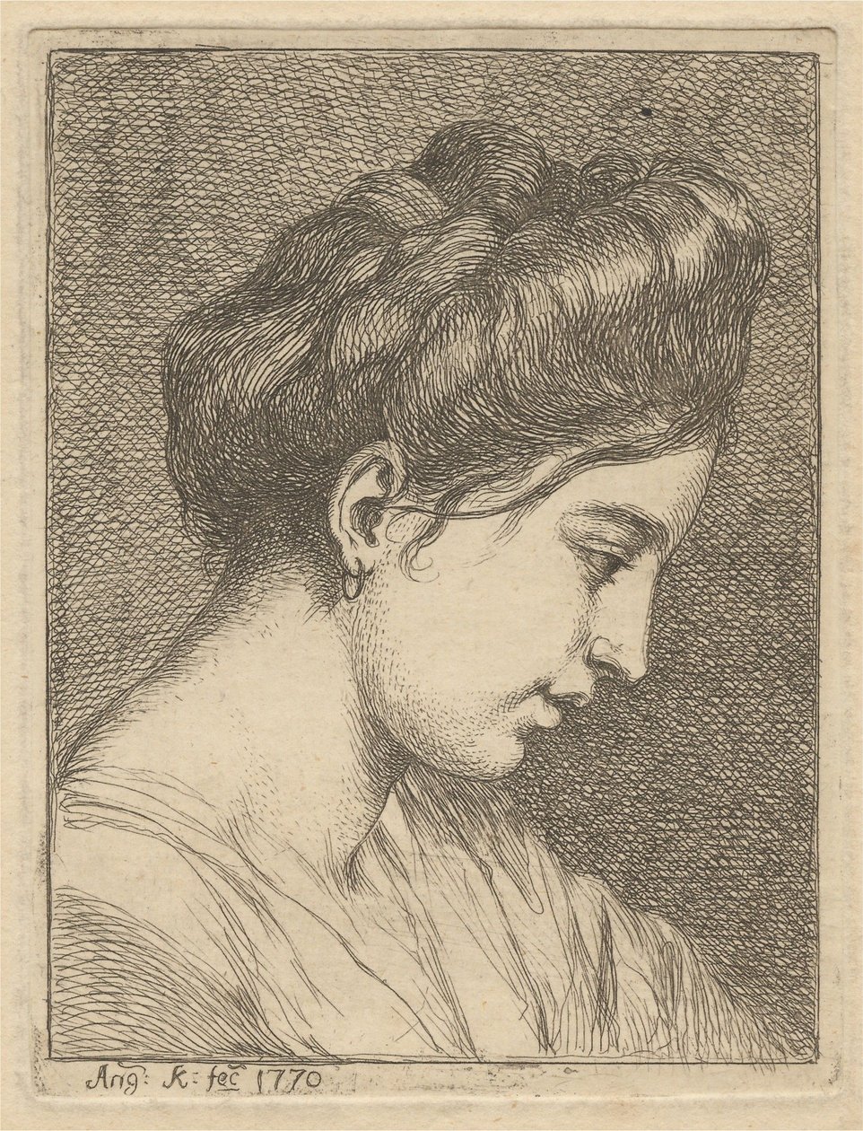 Testa di giovane donna di profilo da Angelica Kauffmann