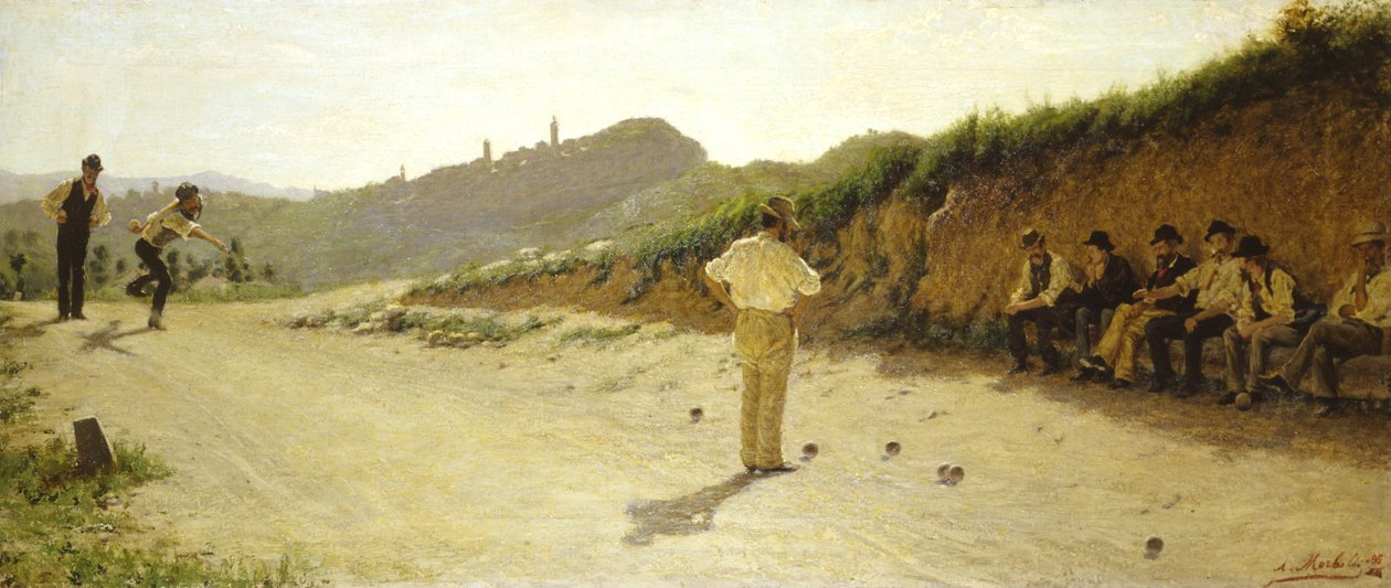 Il gioco delle bocce da Angelo Morbelli