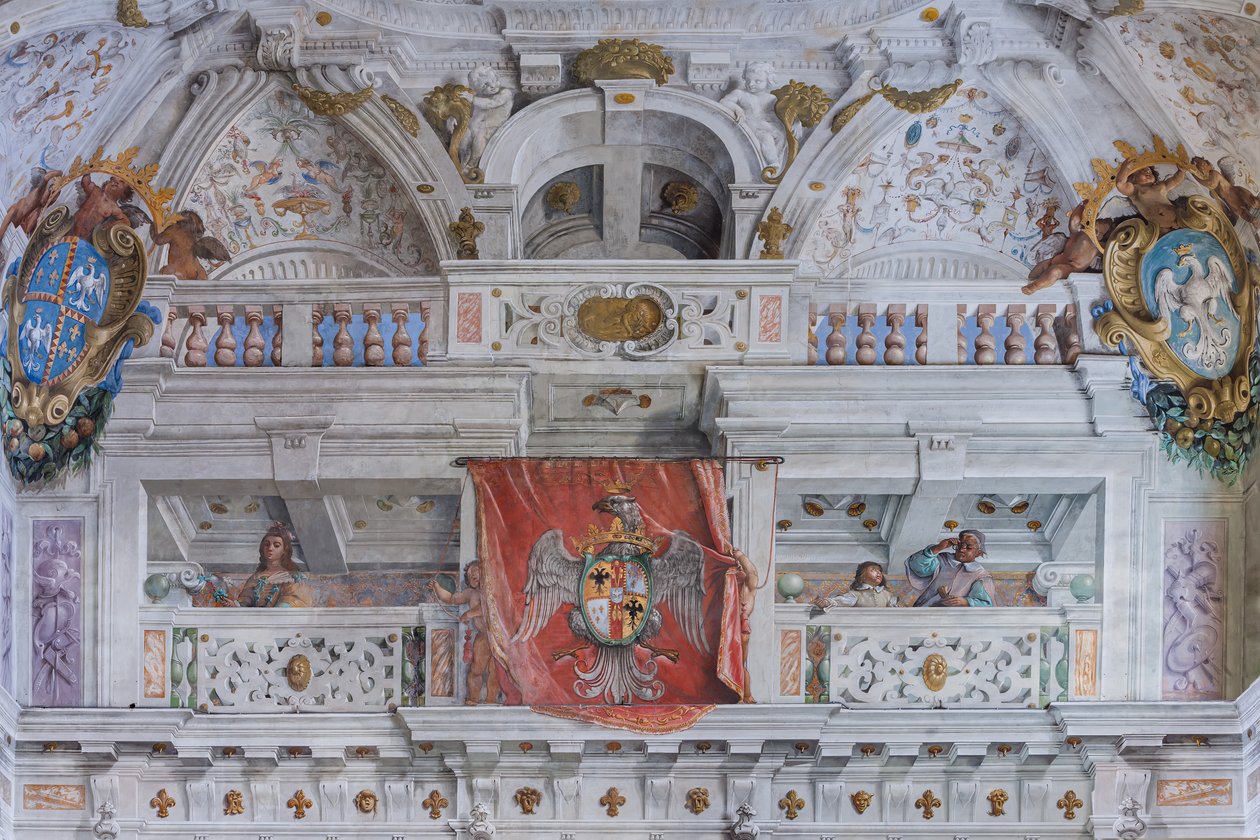 Sala con i Quartieri di Bologna, Sala delle Guardie, Palazzo Ducale di Este, Sassuolo, Italia da Angelo Michele Colonna