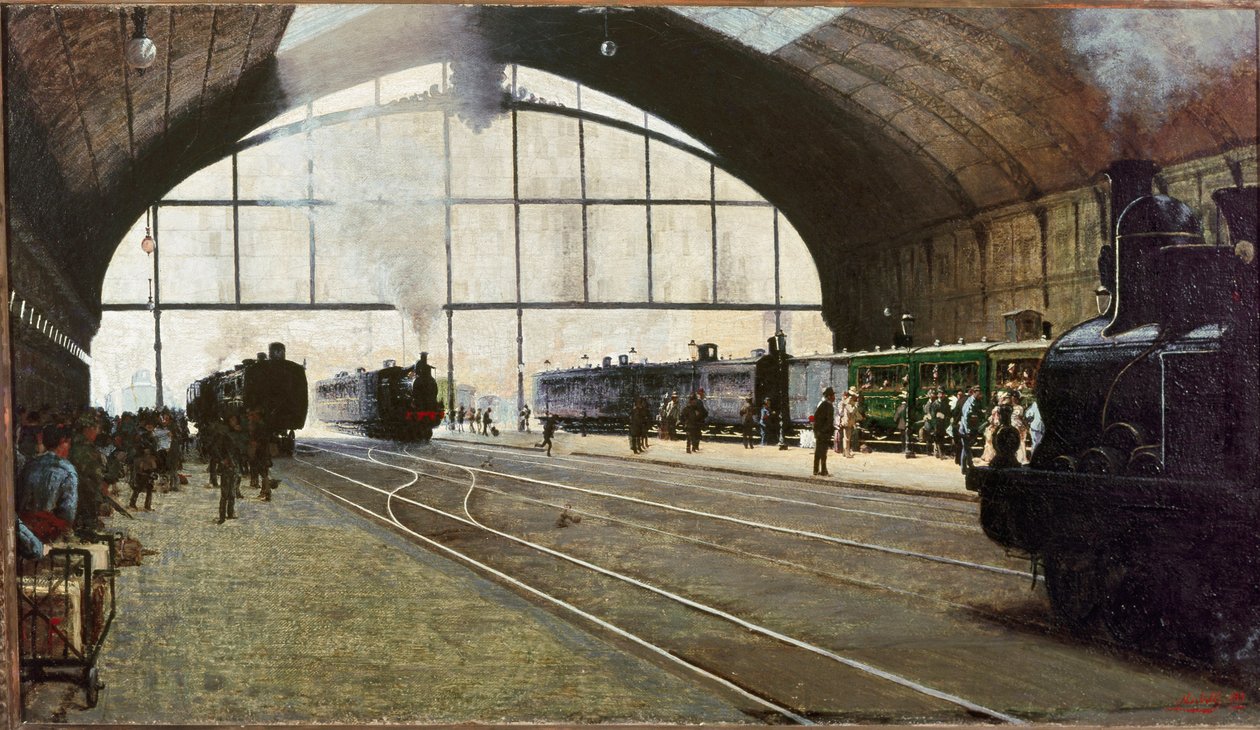 Stazione centrale di Milano da Angelo Morbelli
