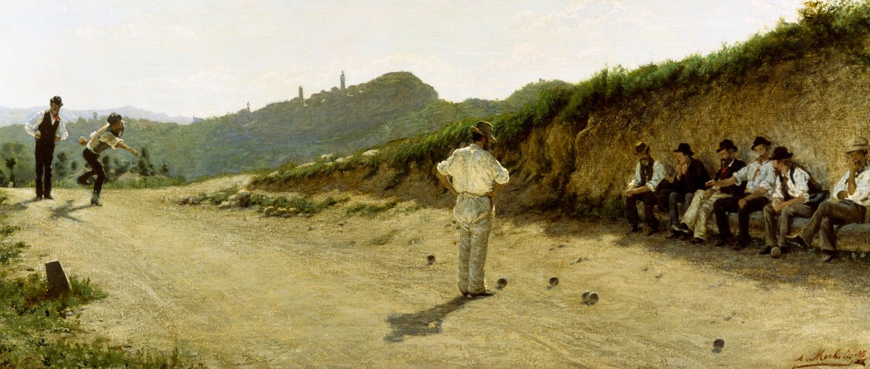 Gioco delle bocce da Angelo Morbelli