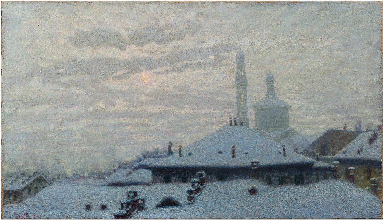 Tetti sotto la neve, 1910 da Angelo Morbelli