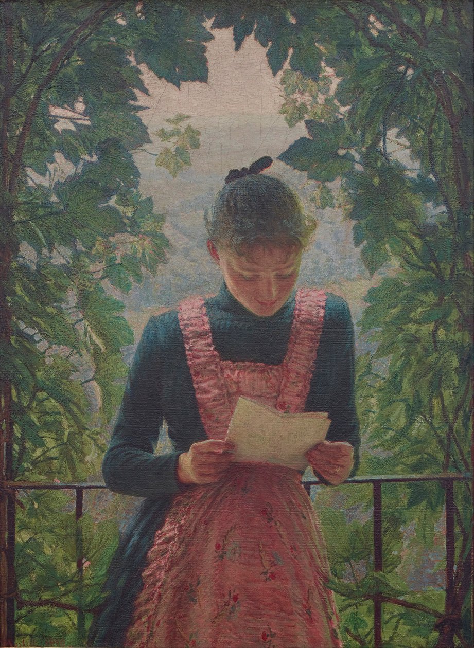 La prima lettera, 1890 da Angelo Morbelli