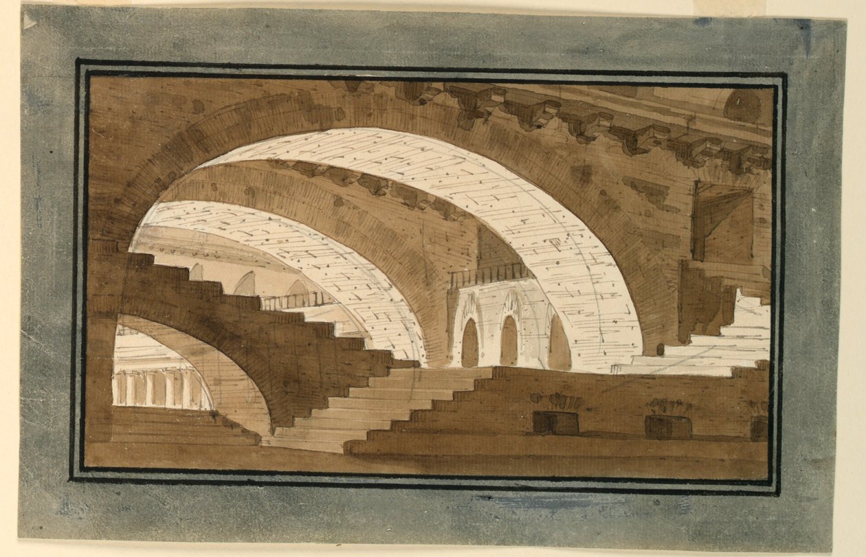 Scenografia, interno del seminterrato del palazzo da Angelo Toselli